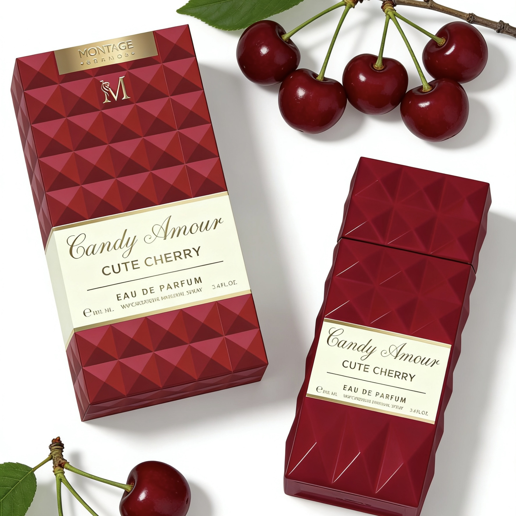 E-shop Candy "Cute Cherry" Eau de Parfum 100 ml für Damen – Ein und fruchtiges Parfüm mit Noten von pikanter Kirsche, Vanille und Mandel – Ideal für