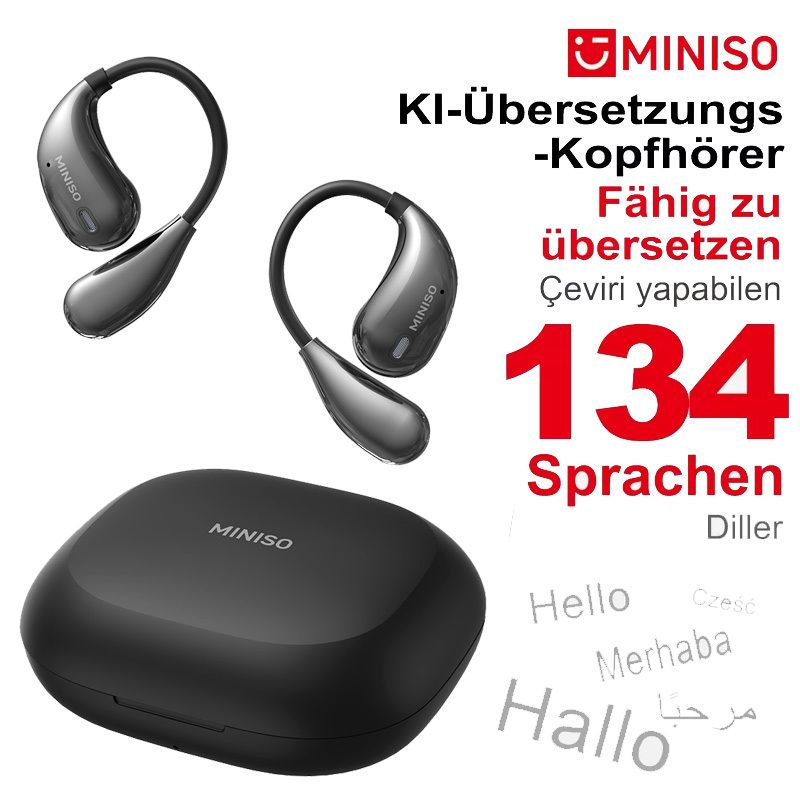 Image of Miniso X33 Ai Ows Open Ear Wireless Earbuds 58-hour , 5.4 Hifi Sound, Smart Touch Control, Built-in Mic, Compatible With Phones & Computers Ideal For Running, Cycling, And Driving