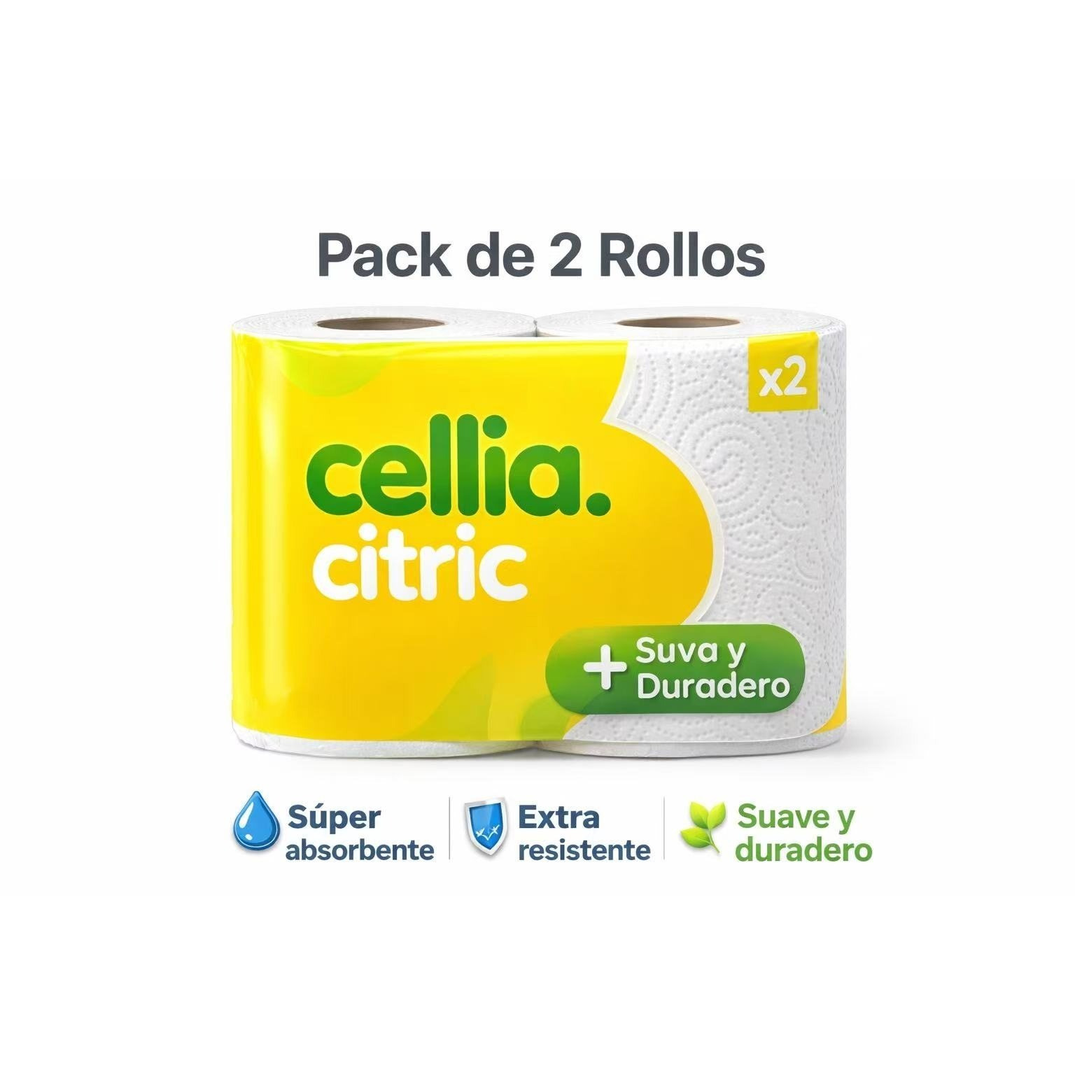 TEMU AOREX Pack 2 rollos de papel cocina citric suavidad duración celulosa