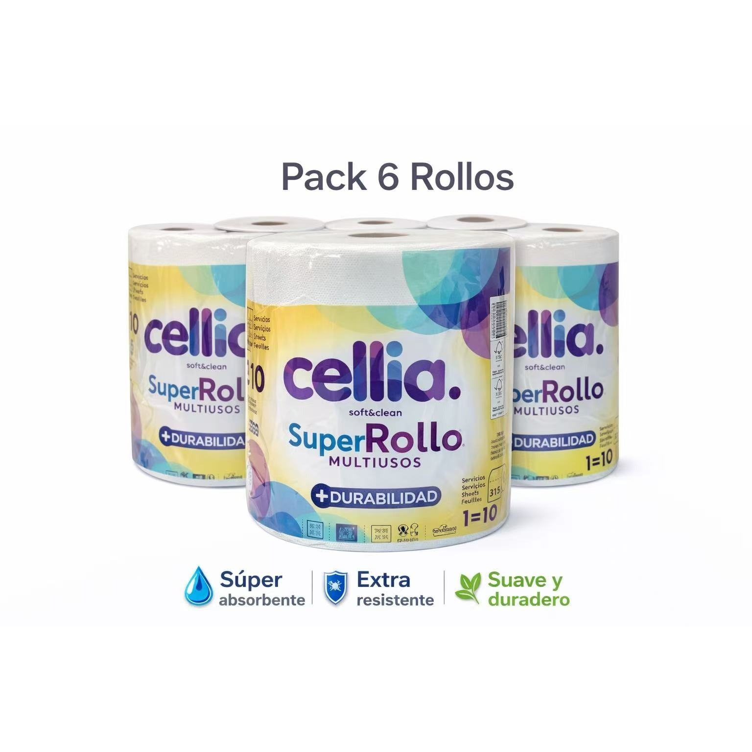 TEMU AOREX Rollo papel cocina multiusos 1=10 315 clean durabilidad