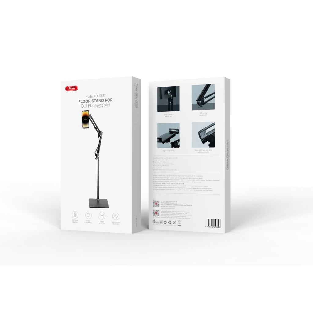 TEMU Soporte de metal para piso C137 con brazo saliente de 135CM para teléfono móvil/tablet de movilidad