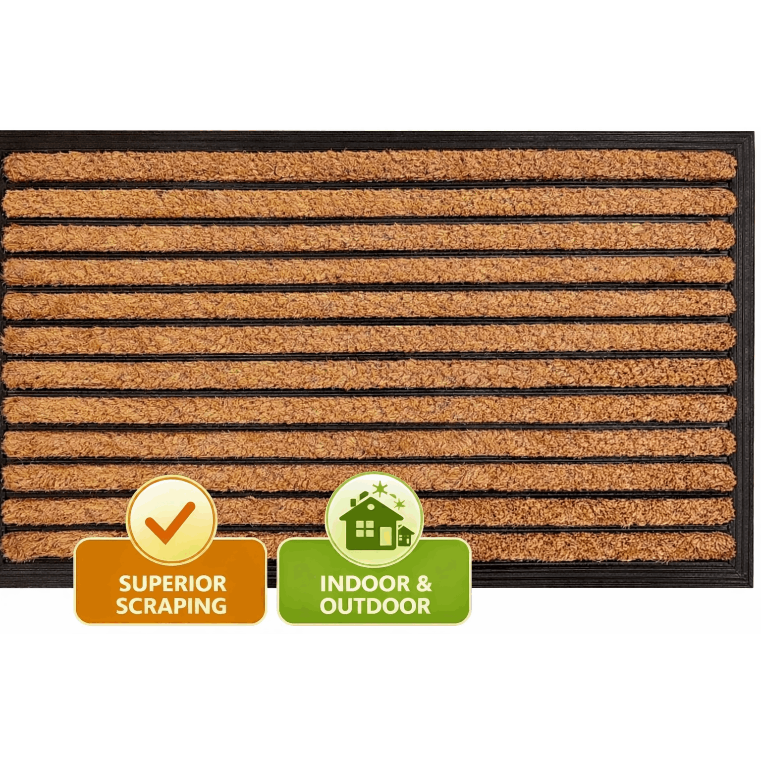 TEMU Coir Door Mat With Non Slip Backing Heavy Duty Washable Floor Mat For Indoor And Outdoor Use Tough Bristles Clean Dirtiest Shoes Entryway Patio