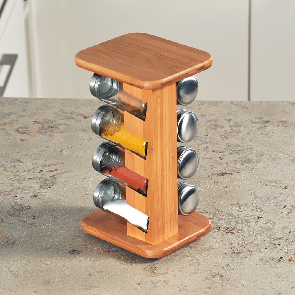 Image of Kesper Spice Carousel + 8 Spice Jars, Spice Stand, Spice Rack, Spice Holder With Ball-bearing Turntable For Easy Rotation & Removal
