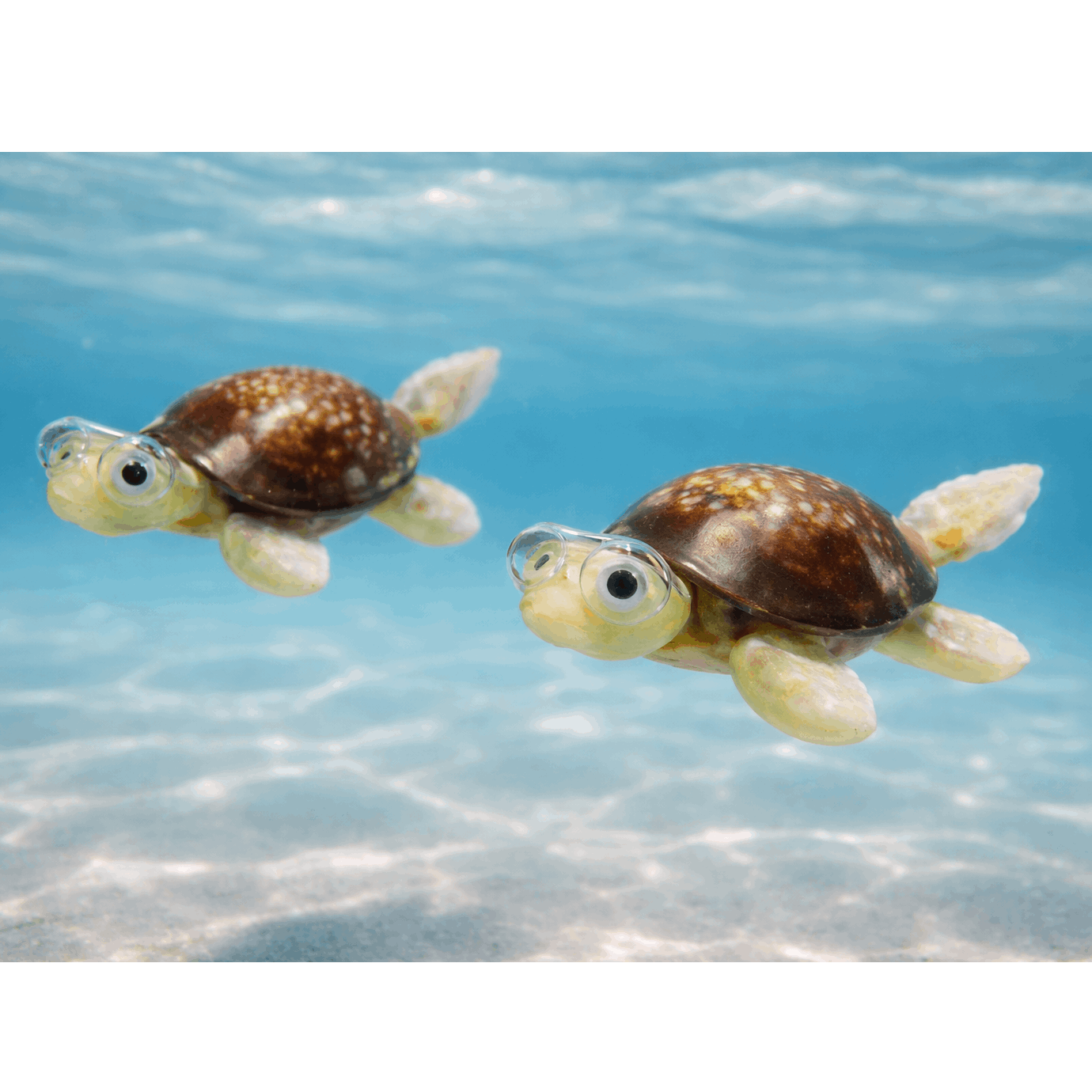 4pcs Maritime Turtle Figures – Handcrafted Decor Made Of Real Shells – Creative Craft Supplies & Table Decor, 6cm
