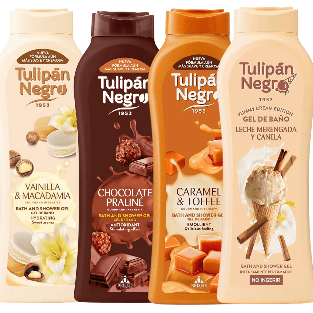 Image of Pack Of 4 Shower Gels – Vanilla, & Caramel, Chocolate, Whipped Milk & Cinnamon