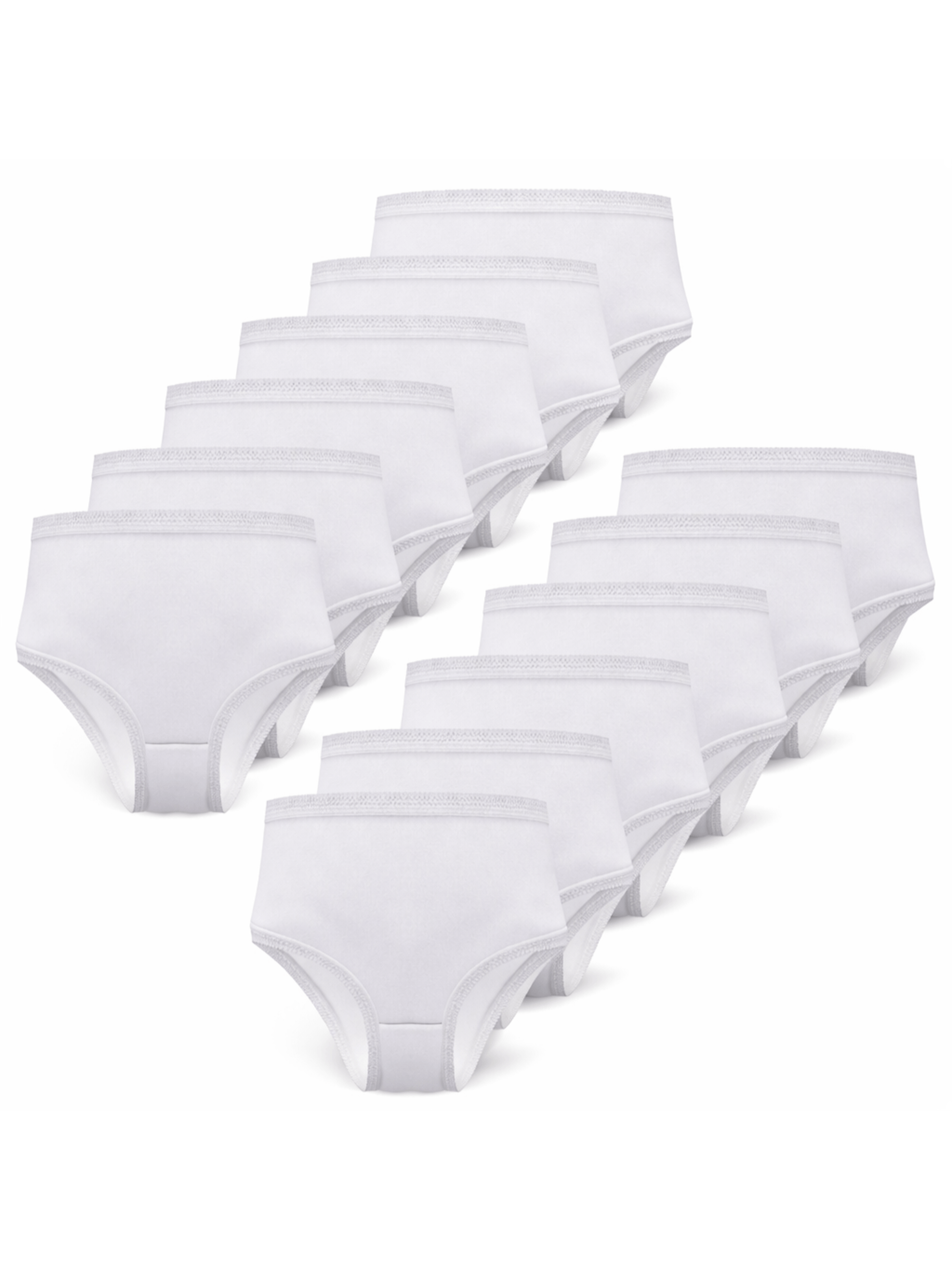 12 Pack Ladies Knickers 100% Cotton - Full Briefs for Women - Womens Knickers In White, Black, Pastel Colours, or Floral Print - Soft, Comfortable, Stretch Womens Underwear with Elastic Waist