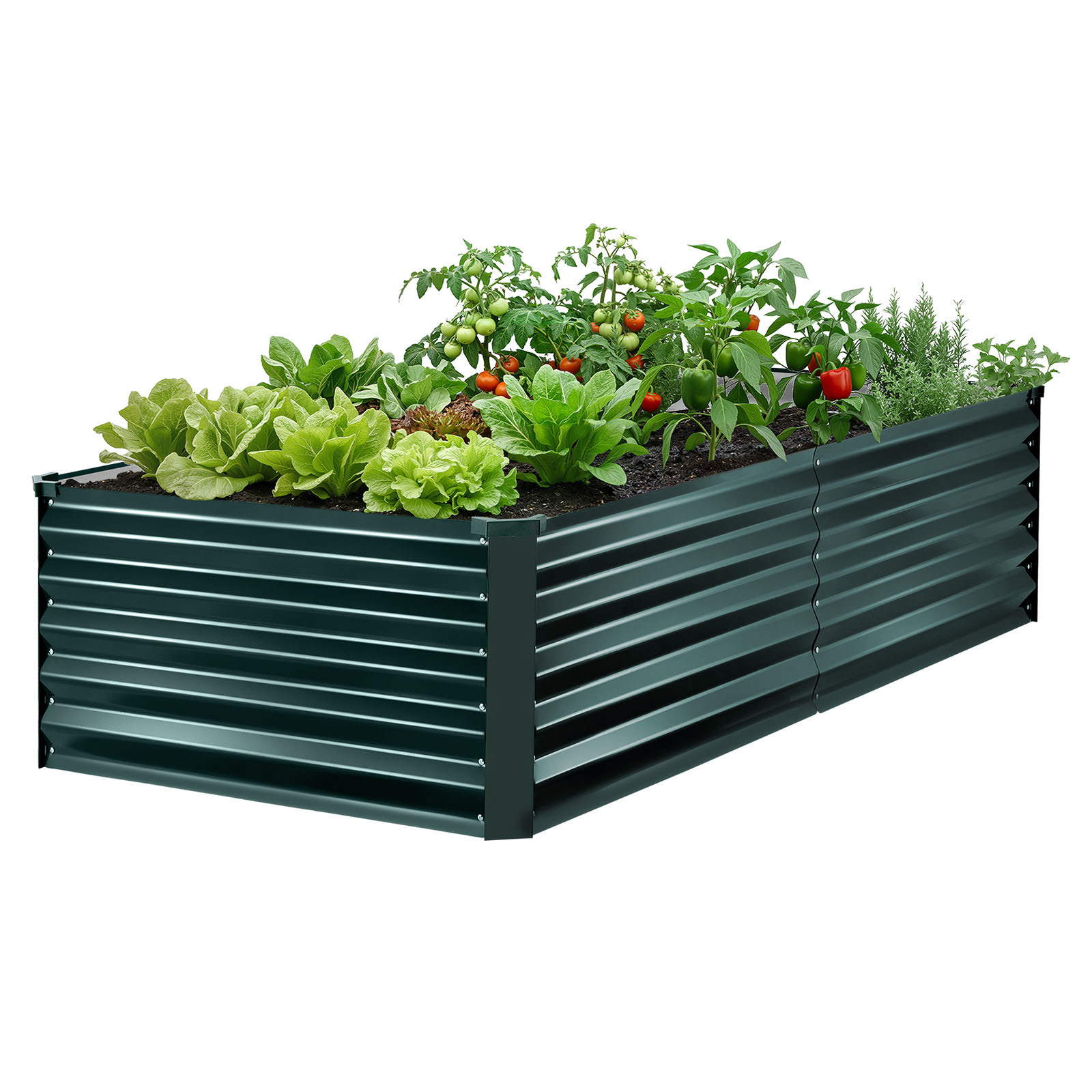 TEMU Bac de Jardin Surélevé Galvanisé VEVOR, 2030 x 1020 x 460 mm, Kit de Bac à Plantes Rectangulaire en Métal pour Extérieur, Bac de Plantation