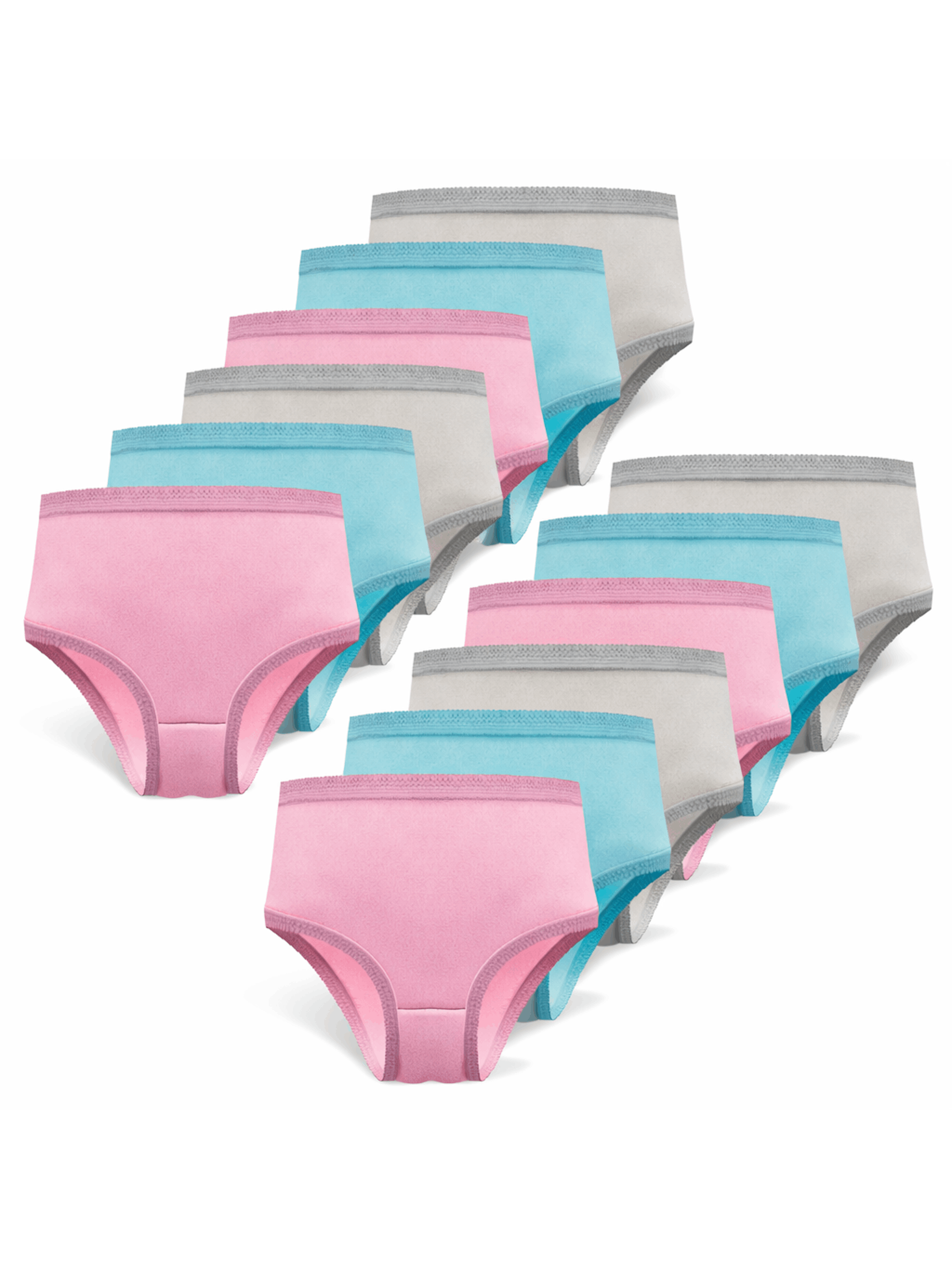 12 Pack Ladies Knickers 100% Cotton - Full Briefs for Women - Womens Knickers In White, Black, Pastel Colours, or Floral Print - Soft, Comfortable, Stretch Womens Underwear with Elastic Waist