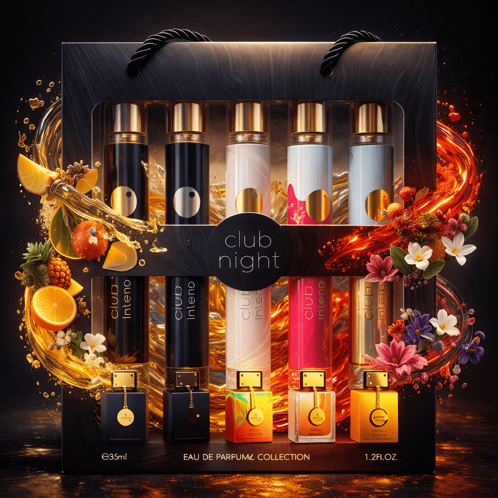 E-shop Geschenkbox MYSTICAL Night Club - 5X35ml Eau De Parfum Set für Damen & Herren - Luxuriöse Miniaturen