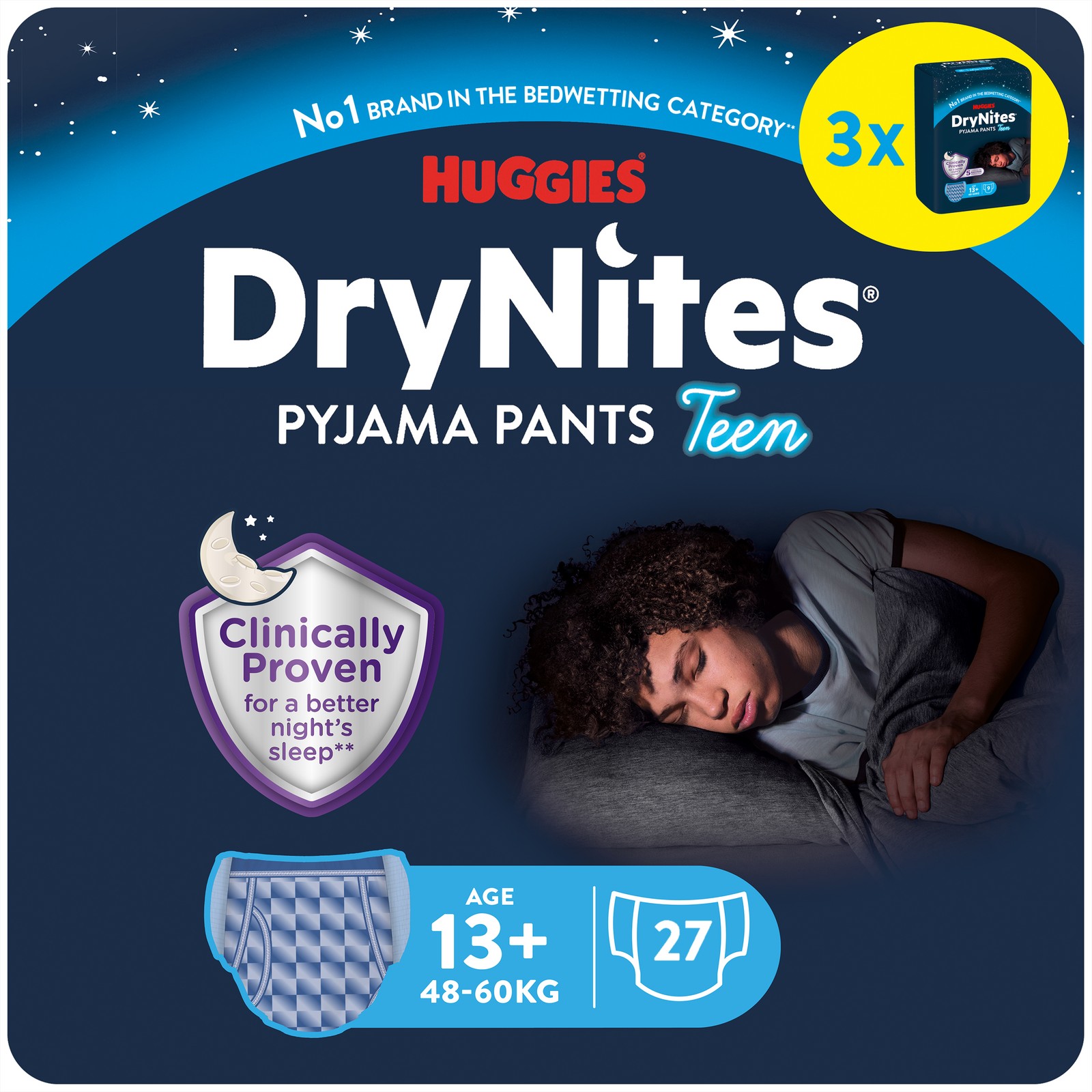 Night Diapers For Boys Ages 13 To . 17 Years, 27 Count
