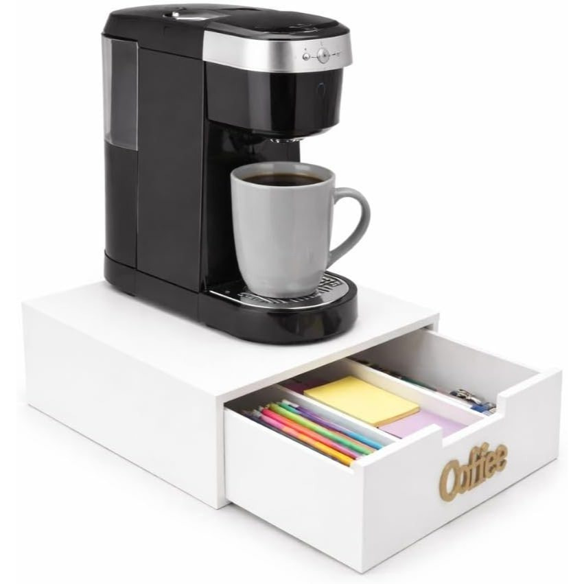 Image of Cecaro Group Bamboo Pod Holder With Drawer (3 Compartments) – Elegant Organizer For Pods, Capsules, And Tea Bags