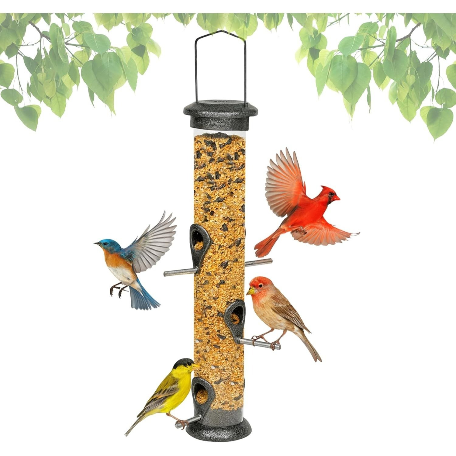 TEMU Bird Feeder Niger Seed Birdfeeder Heavy Duty Hanging Feeders Birdfeeder For Garden (extra Large)