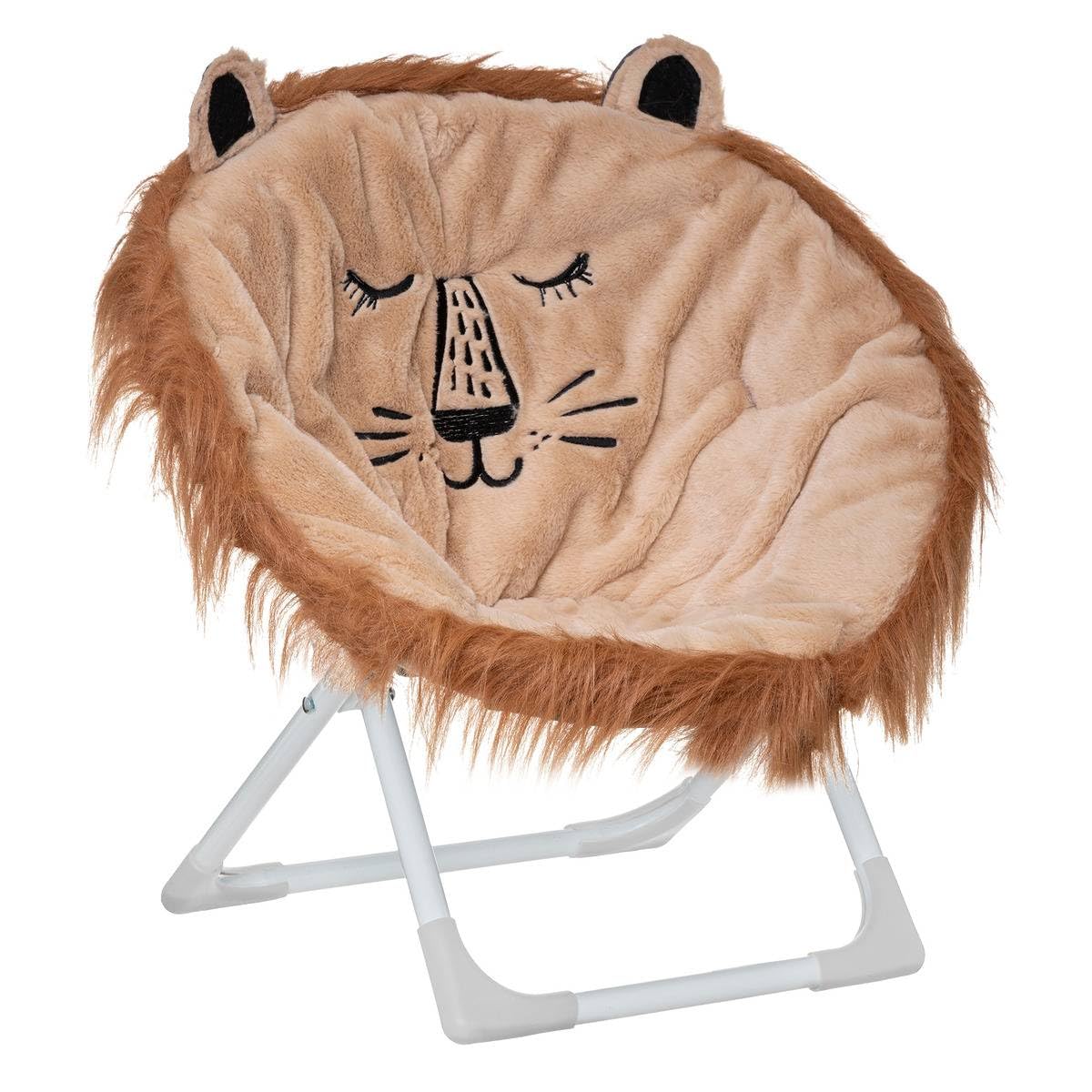 Folding Lion Children's Armchair - Brown