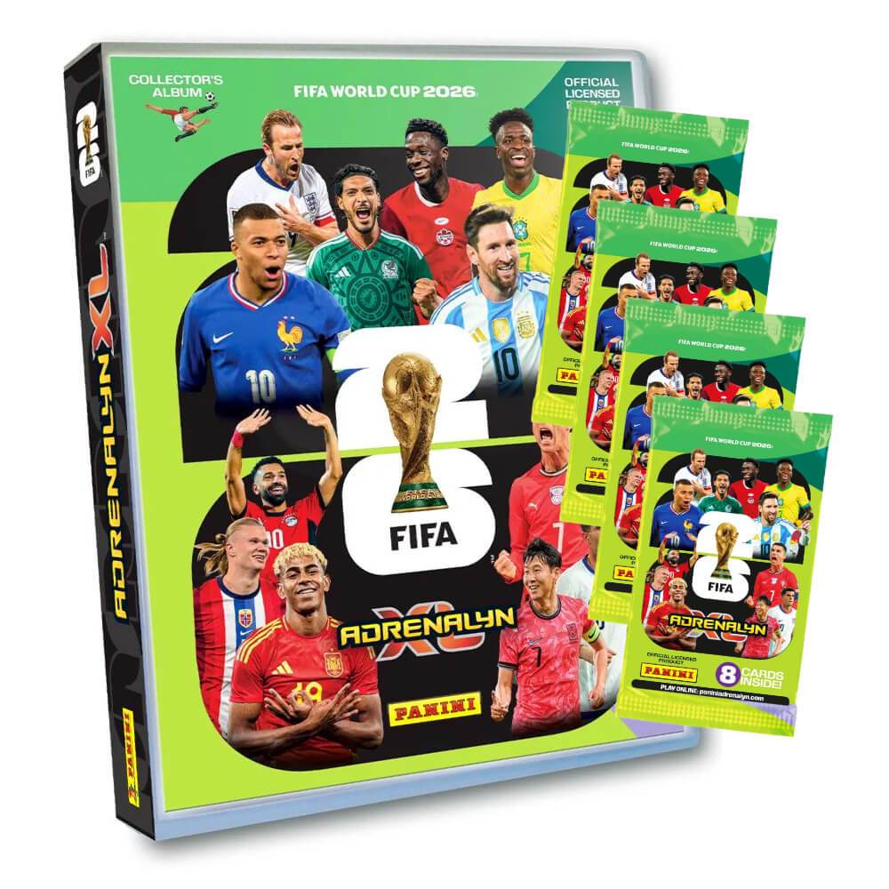 E-shop Panini 2026 Adrenalyn XL - Cards Sammelkarten - 1 Mappe + 4 Booster
