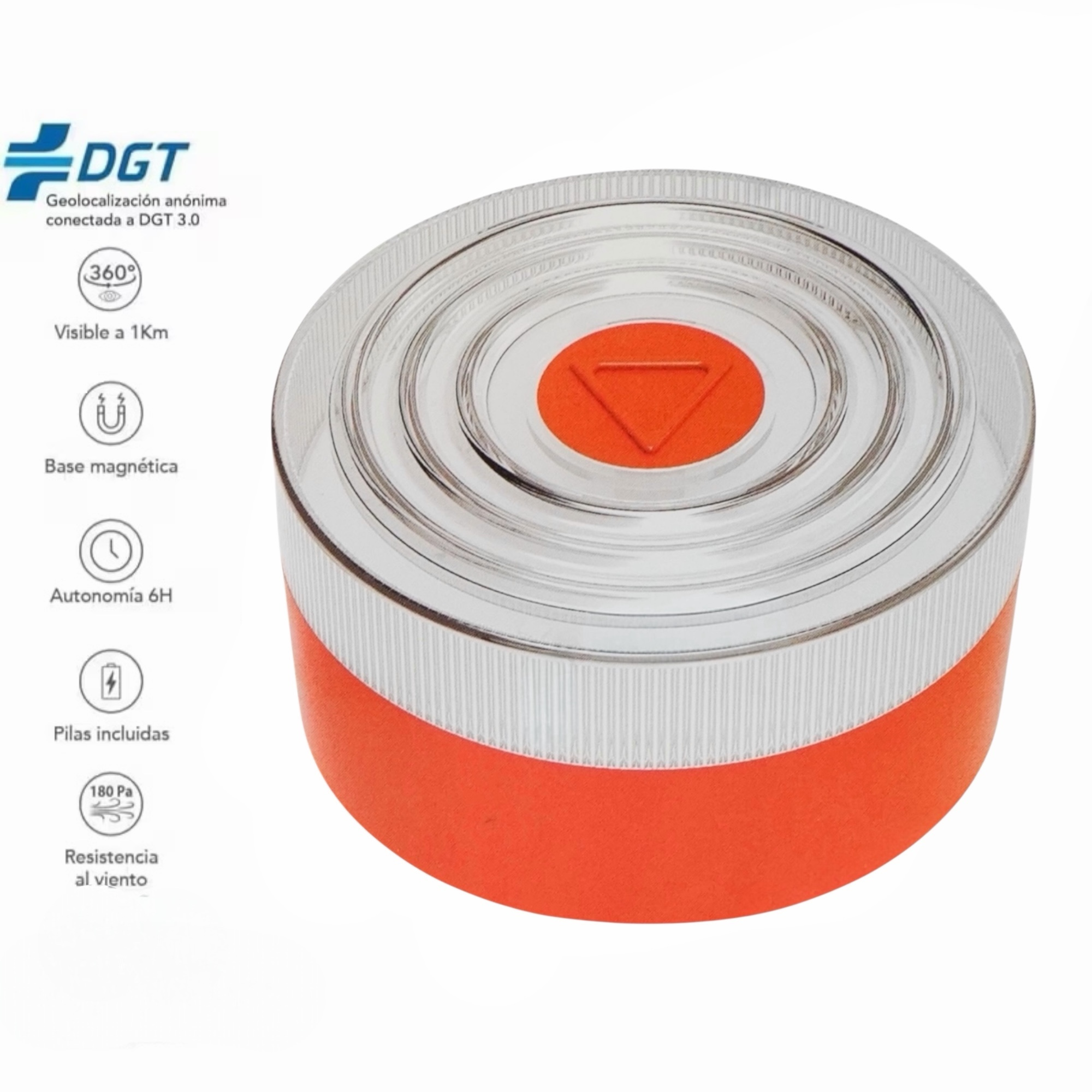 Luz Emergencia Coche Homologado DGT, con SIM y Datos Pagados hasta 2038, Baliza v16 Hom...