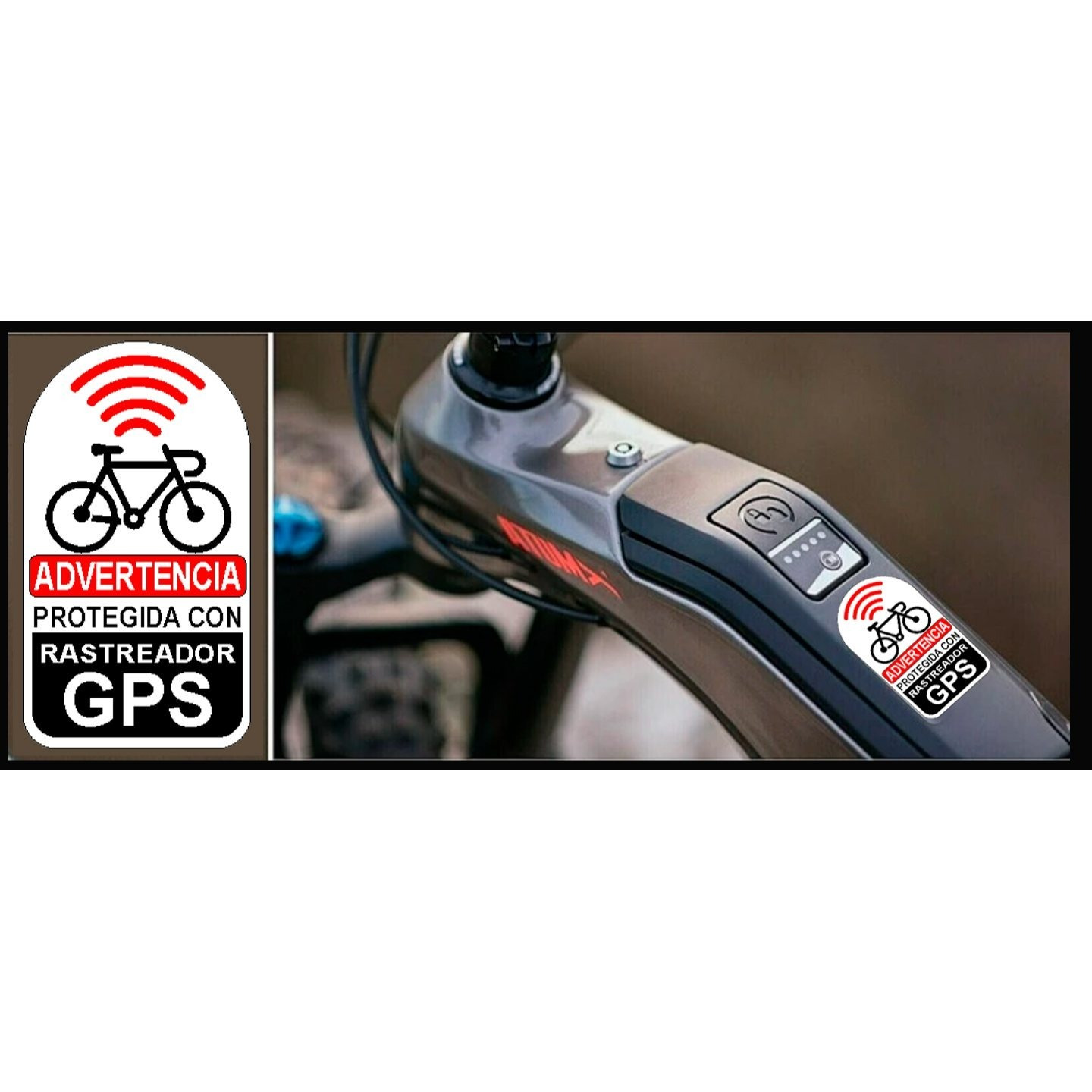 TEMU Pack 2 Pegatinas Disuasorias para Bicicleta – Advertencia con GPS – Adhesivo Antirrobo Impermeable 5,3x3 cm