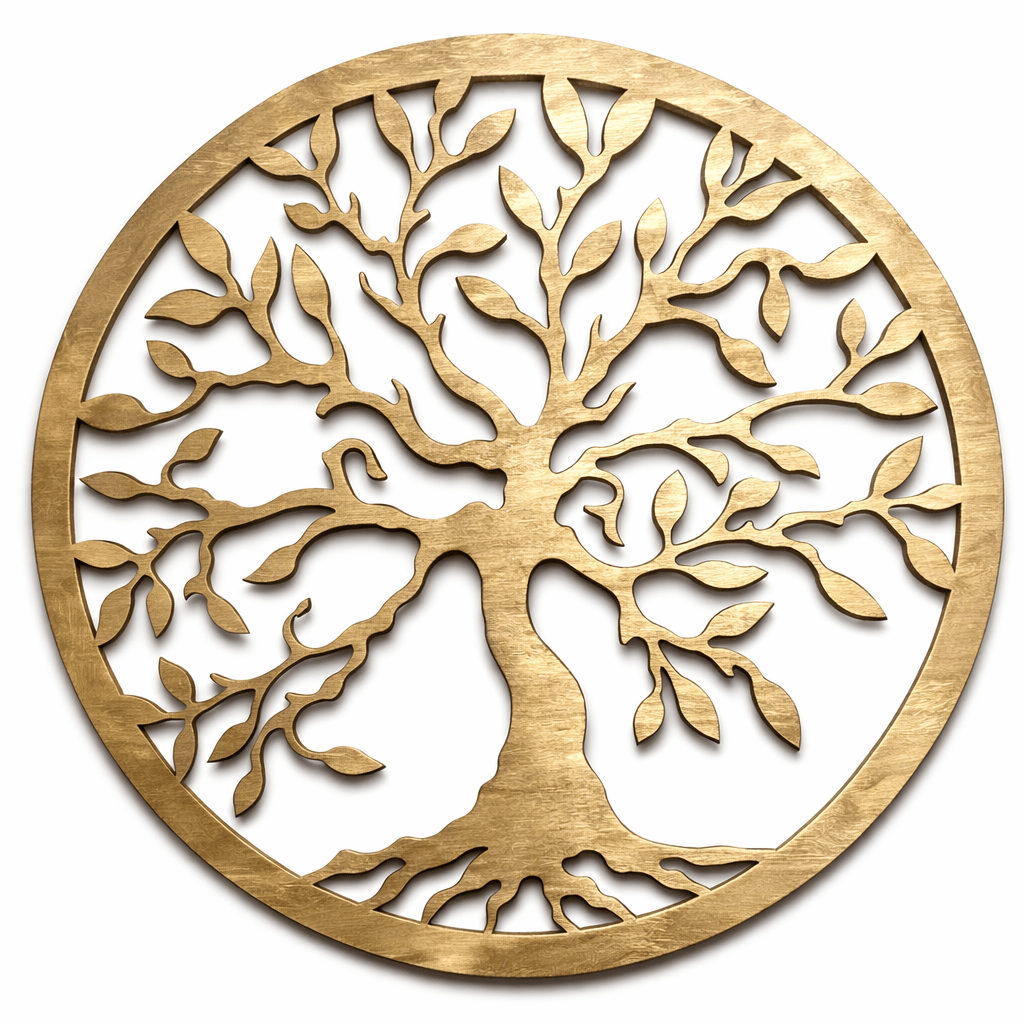 Image of Tree Of Life Wall Decoration Gold Tree Wall Decoration Deco Tree Of Life Wooden Wall Decoration Family Wall Art Geometric Ornaments Minimalist Wall Art Hanging Decoration