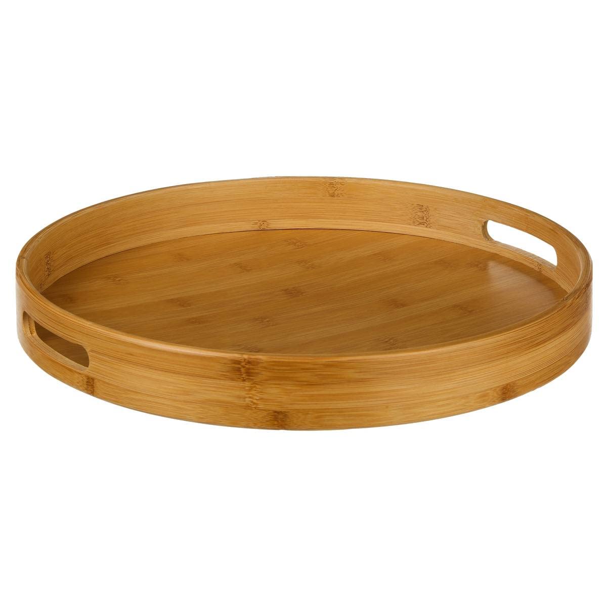 TEMU Plateau Bambou Rond de 40 cm