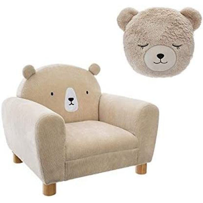 Child Bear Beige Armchair + Round Bear Beige Cushion