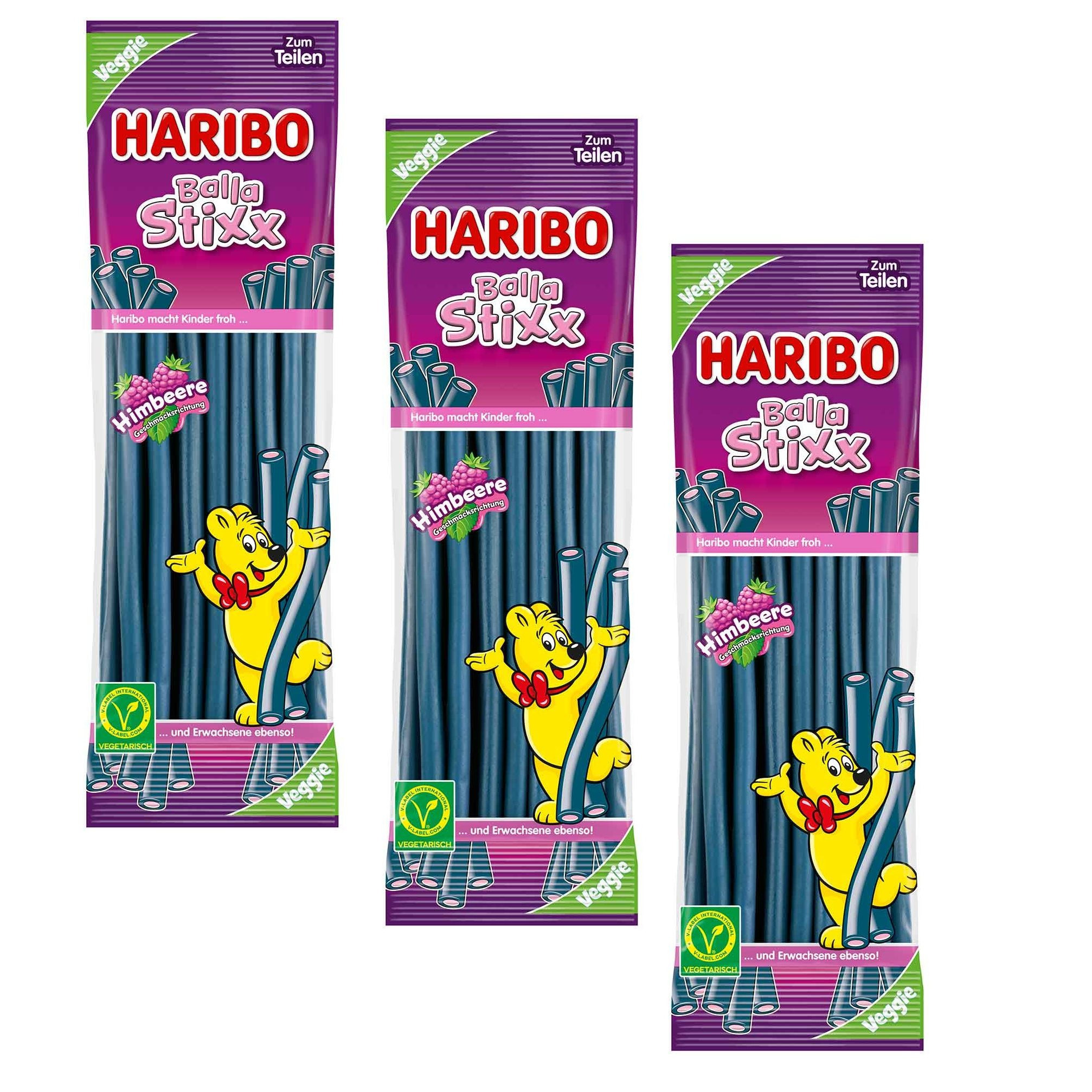 Haribo Balla Stixx Raspberry Vegetarian 3 X 200g