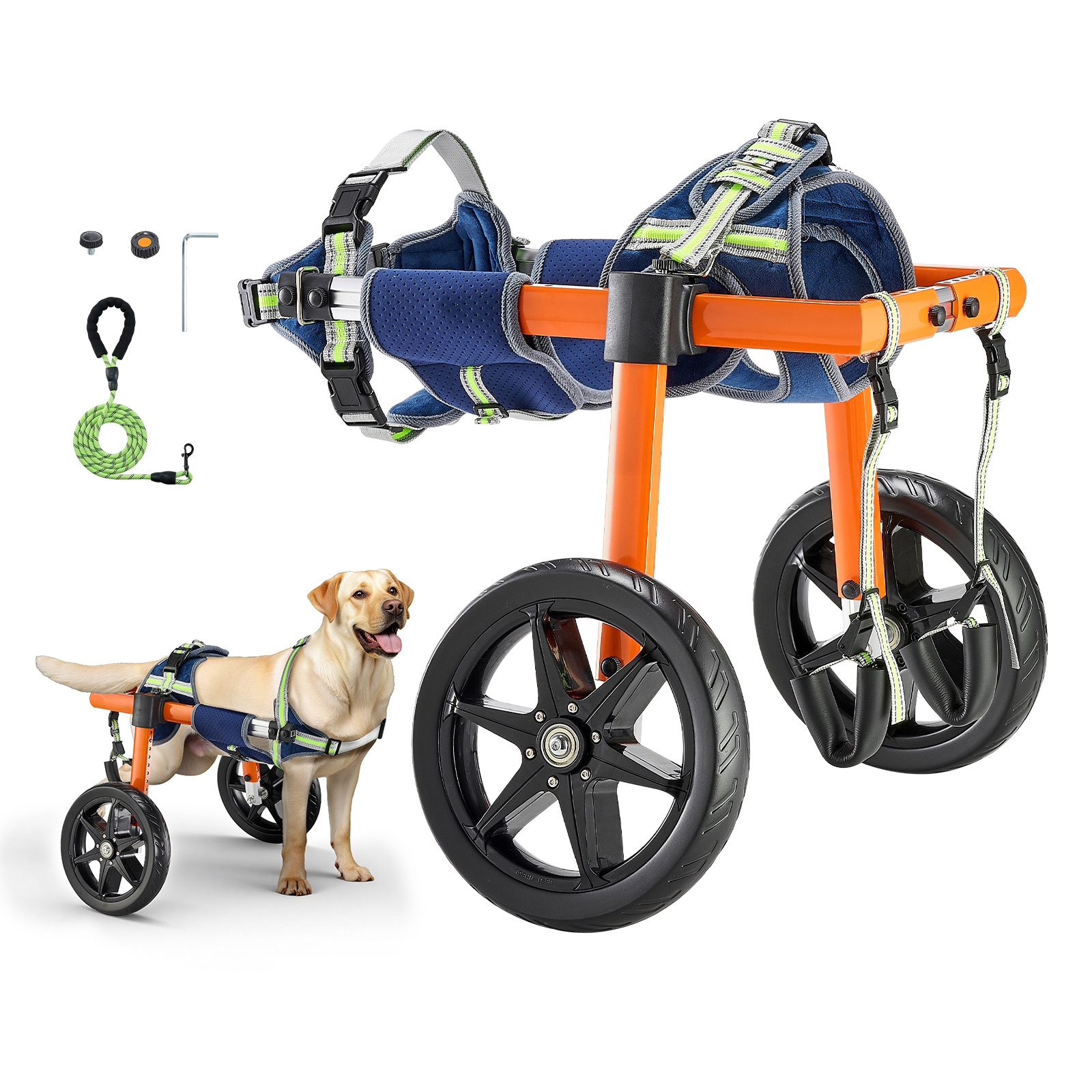 TEMU VEVOR Carrello per cani per gambe posteriori, carrello a per animali domestici, altezza, larghezza e lunghezza regolabili, carrello per cani con