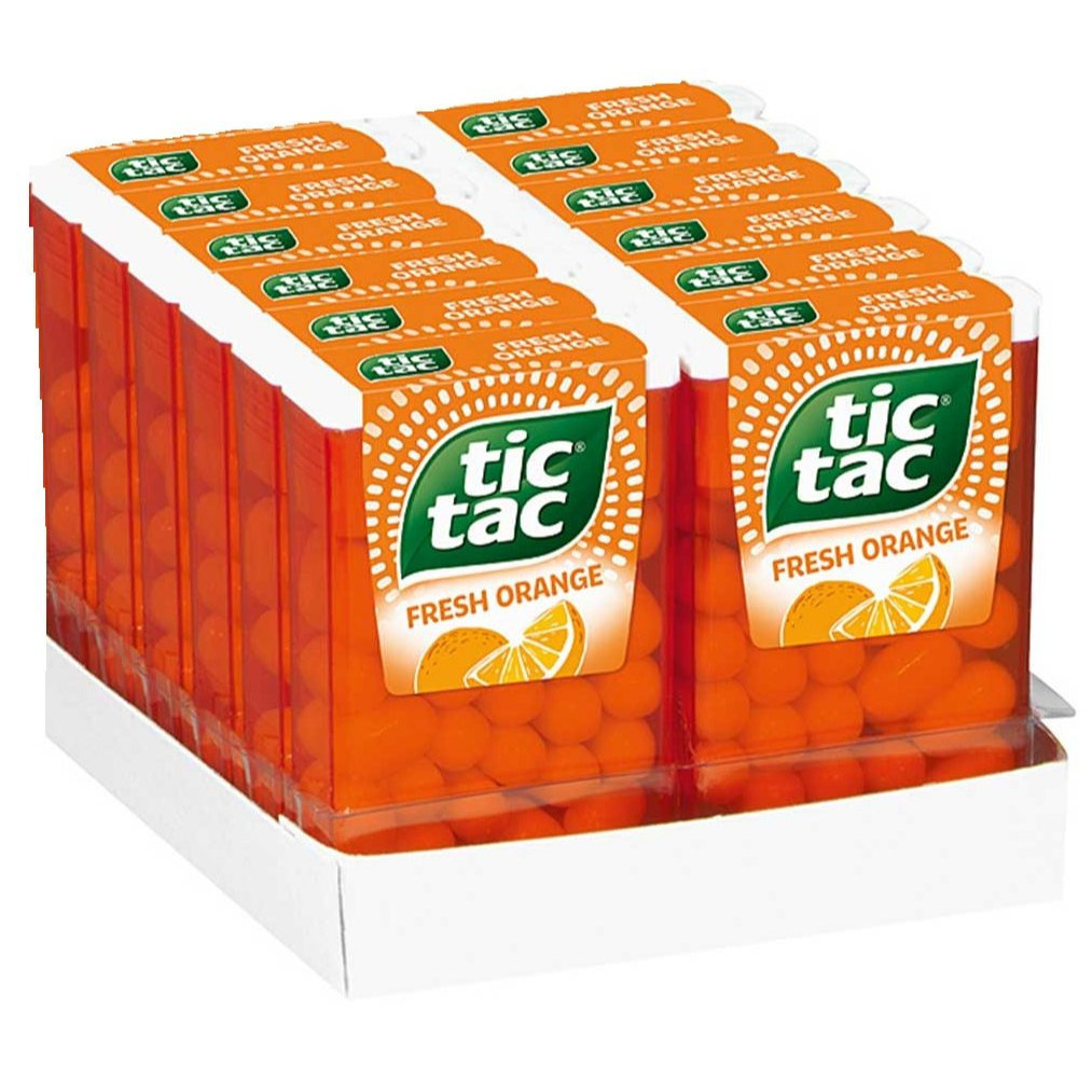 Ferrero Tic Tac Fresh Orange – Orange Flavored Drops – 12 X 18 G