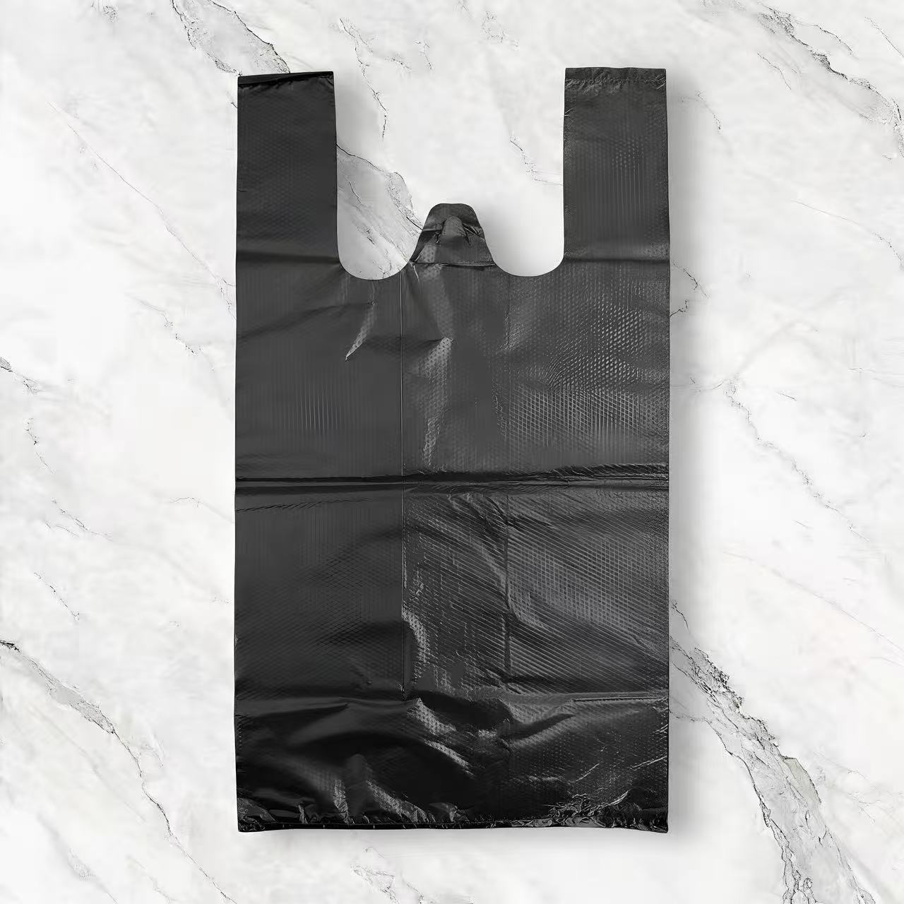 TEMU 60pcs Strong Black Vest Carrier Bags, Heavy Duty Plastic Shopping Bags With Handles, 21.5×16×44cm, Leak-resistant For Grocery, Takeaway &