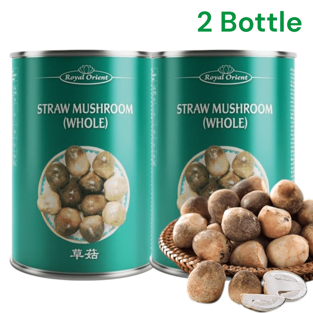 Image of 2 Bottles Royal Orient Straw Mushroom-whole- 2x425g – Straw Mushrooms, Asian Mushrooms, Canned Mushrooms, Quick Cooking, Asian Food, Cooking Ingredients