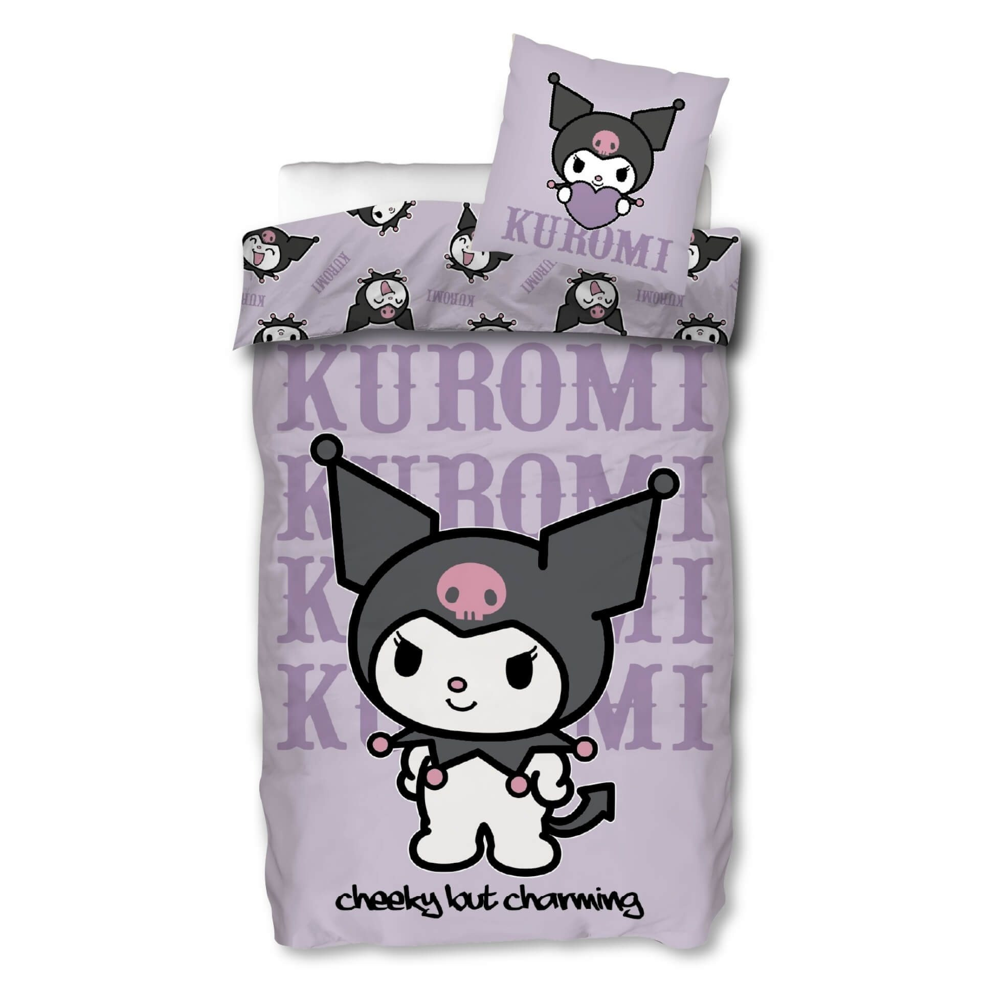 Kuromi Wende-bed Sheet Set "cheeky But " Bed Cover 135x200 Pillowcase 80x80 Single Bed German Size 100%zipper Hello Kitty & Children's Bedding Girls' Bedding