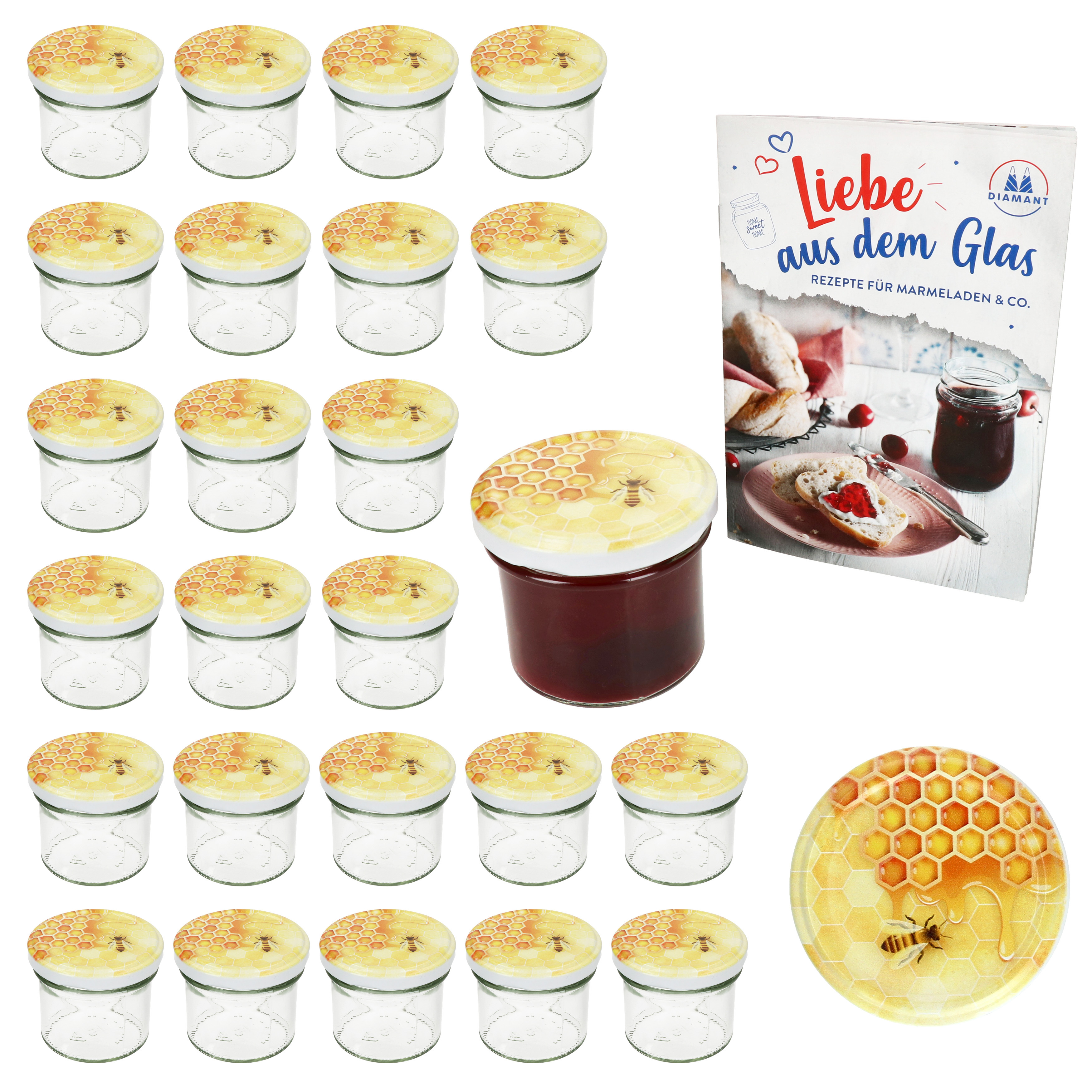 25-piece Set 125ml Falling Jar Jar To66 Honey Lid Diamond Sugar Recipe