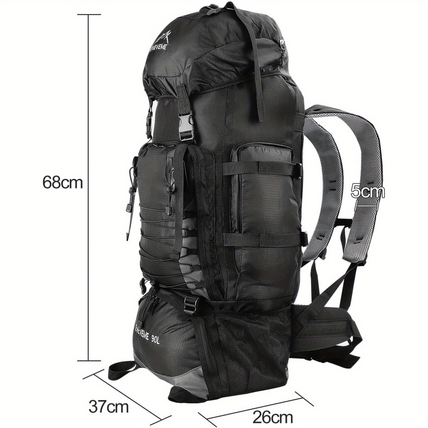 Image of 90l Large Capacity Hiking Backpack Travel Bag Lightweight Outdoor-camping-daypack For Men And Women Climbing Tours