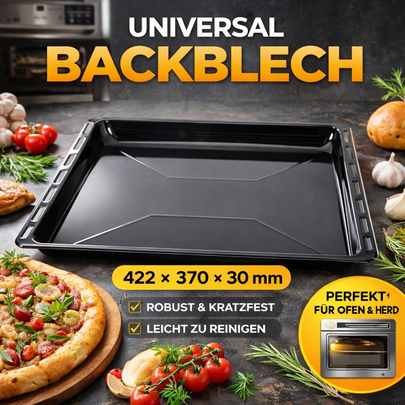 E-shop Universal Backblech / Fettpfanne 422 × 370 mm - emailliert, und kratzfest, leicht zu reinigen - 30 mm oder 45 mm - 1er/2er Set
