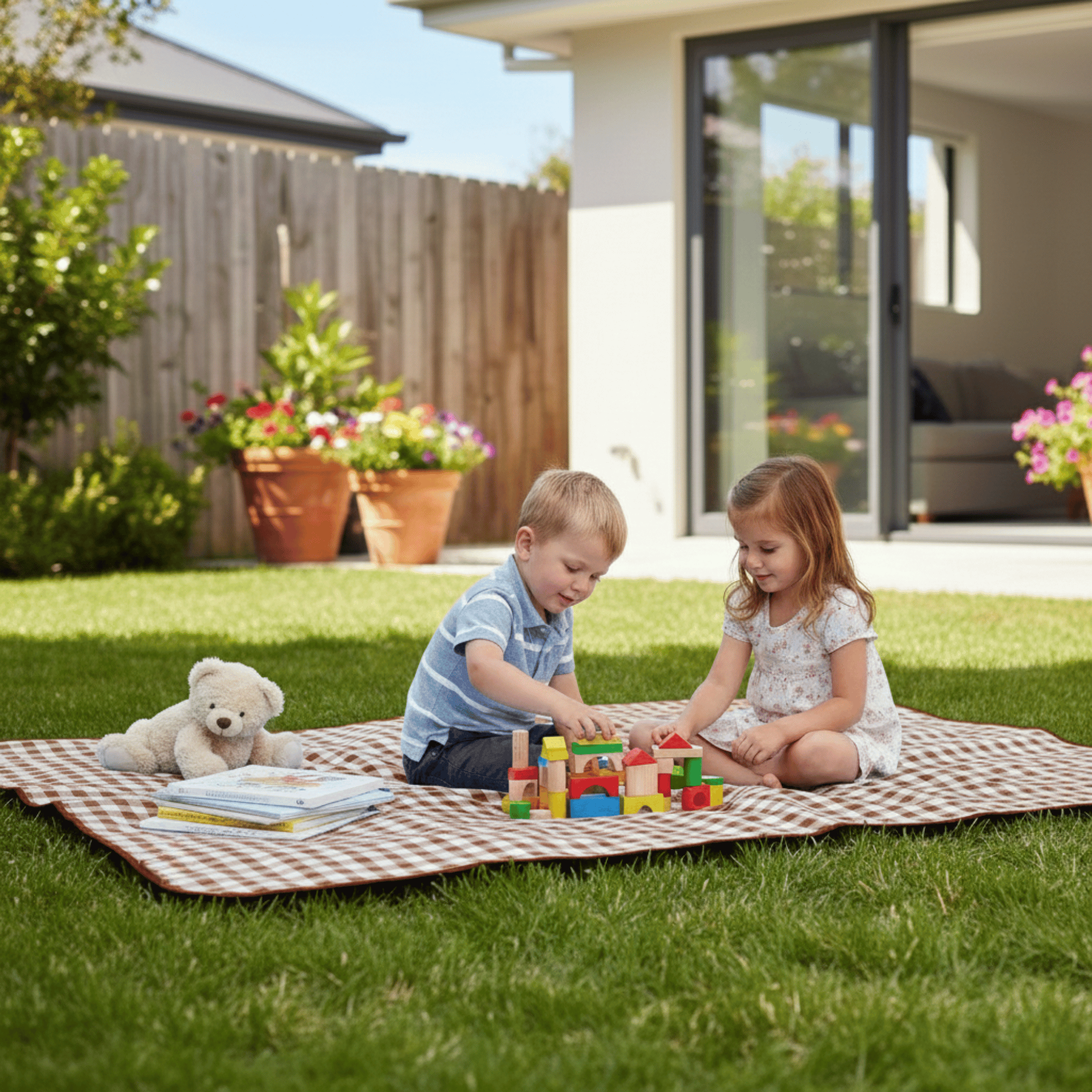 Large Waterproof Picnic Blanket 200x140cm, Foldable Outdoor Mat with Handle