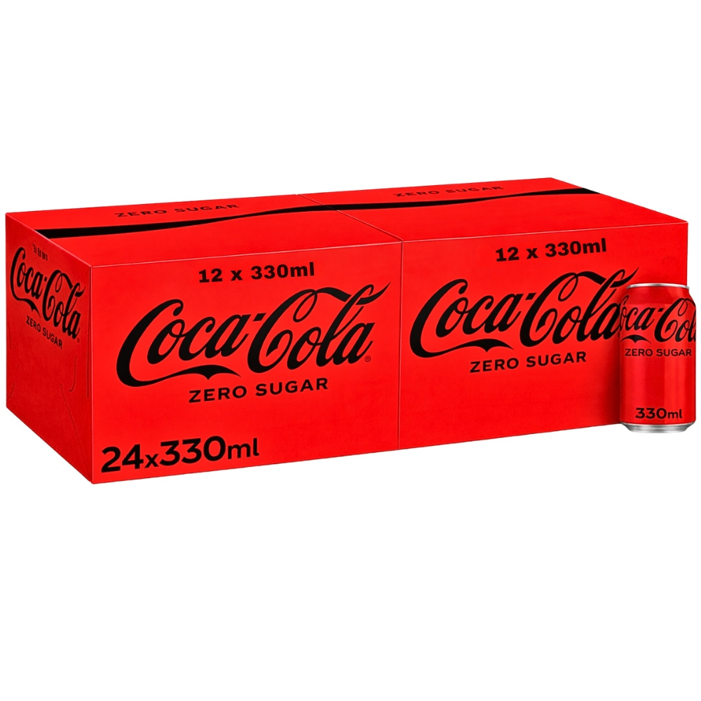 TEMU Coca-cola 0 Sugar 330ml Cans - Pack Of 24 (2x12pk) - No Sugar, No Calorie Beverage