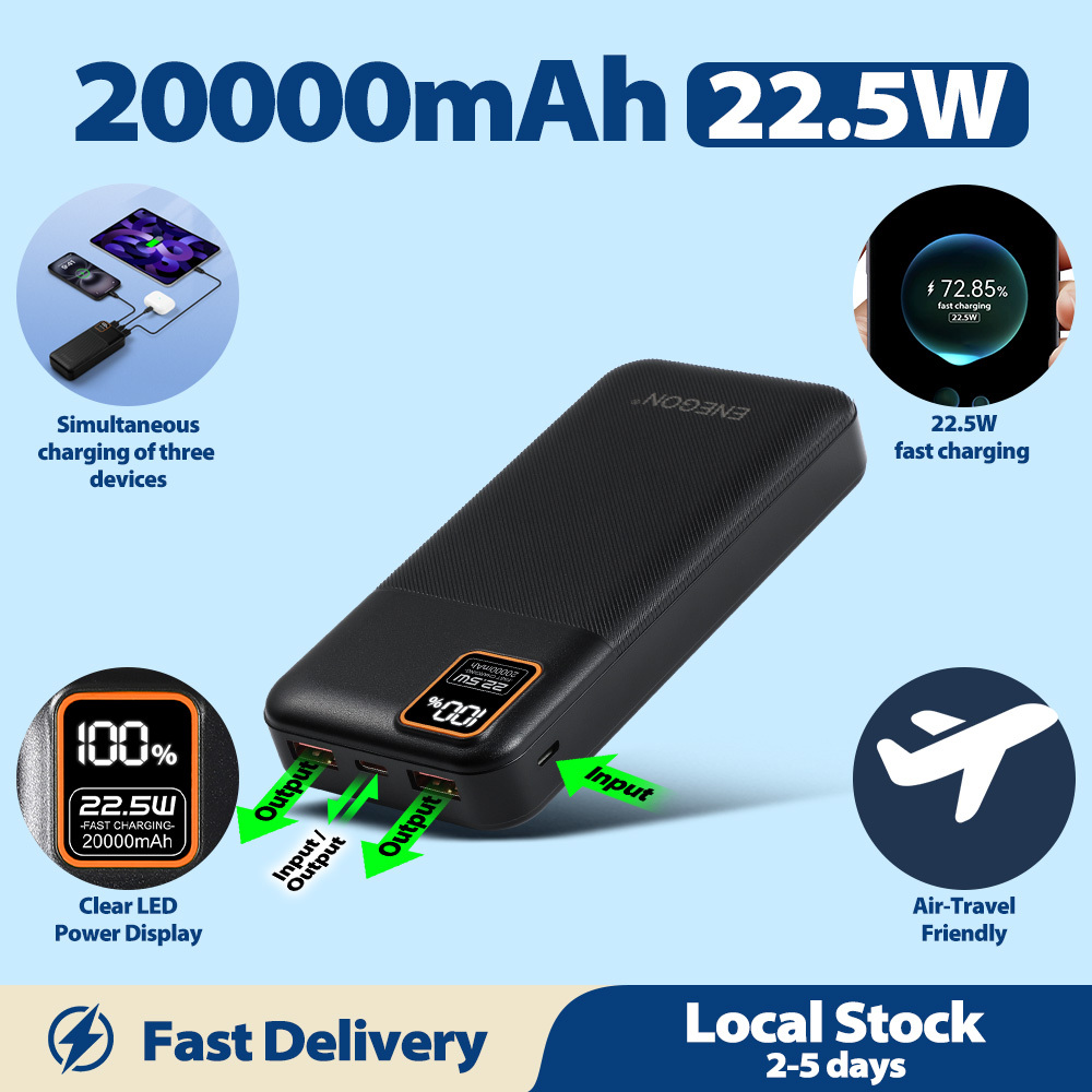 E-shop ENEGON 20000mAh Powerbank, 22.5W PD Schnelllade-Netzteil mit LED-Anzeige, USB C Eingang/ Akku-Pack - Valentinstagsgeschenke