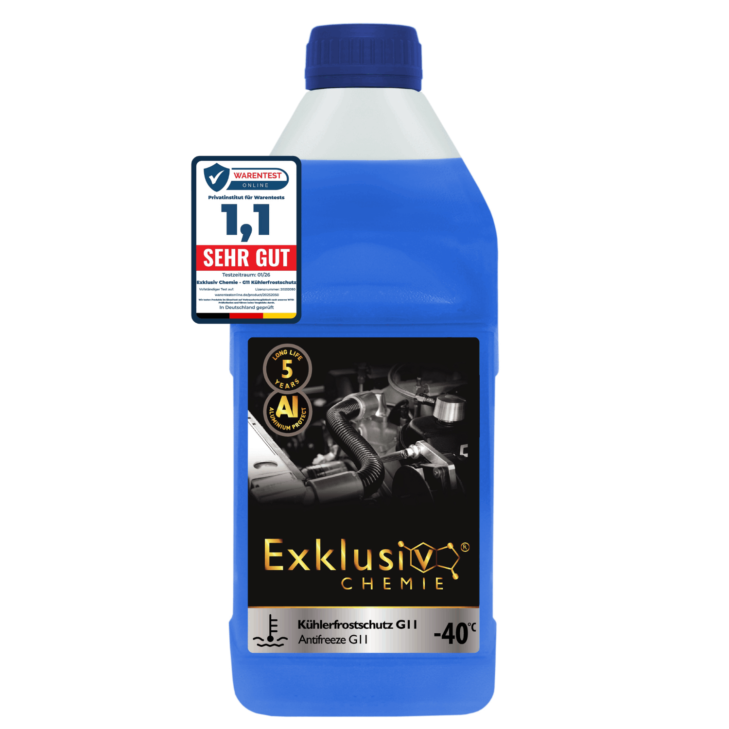 Image of G11 Coolant Frost Protection Down To -40° – 1000ml – 5 Years | Car Coolant | G11 Blue Car Coolant |