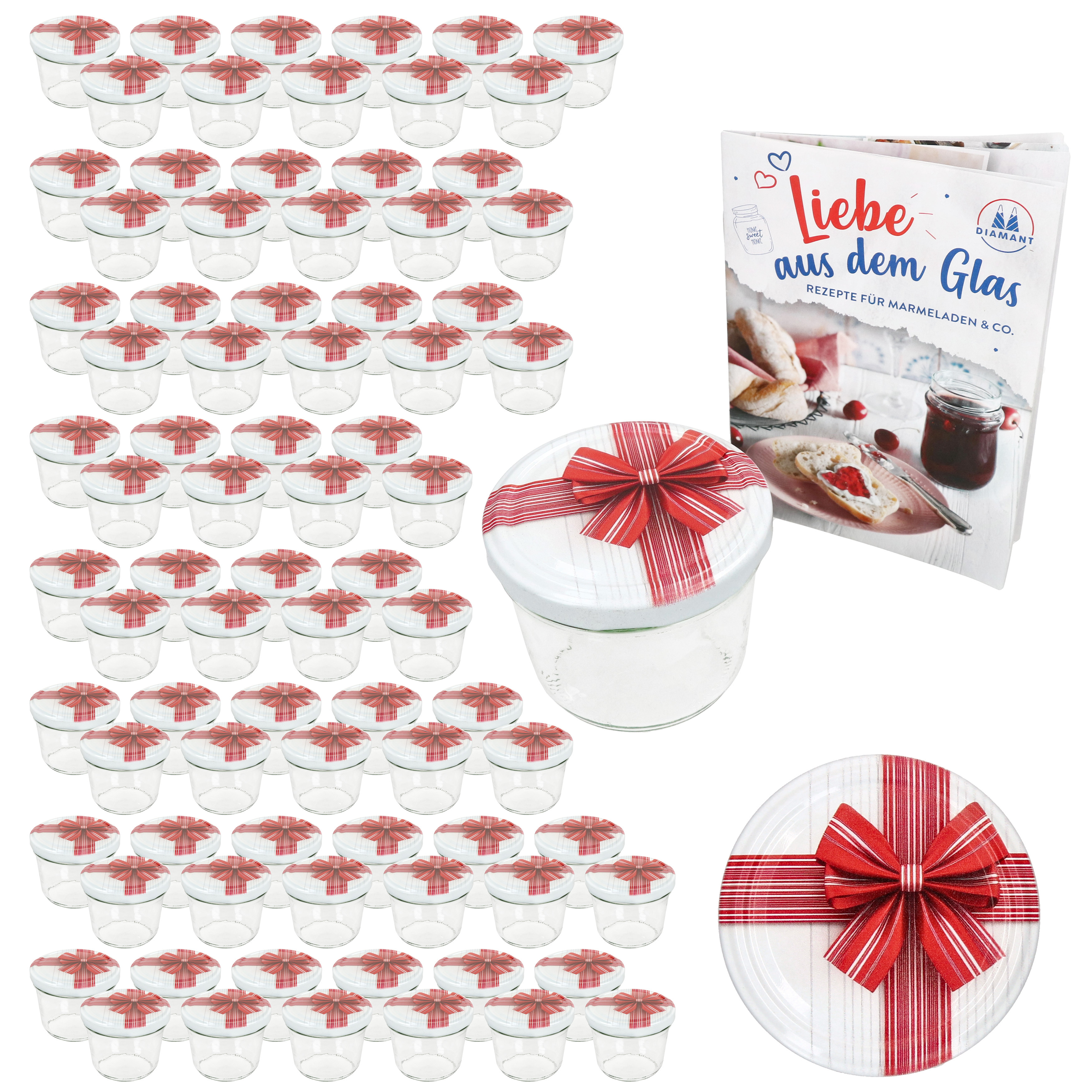 100-piece Set Of 230ml Mason Jars To82 With Diamond Sugar Recipe Gift Lids