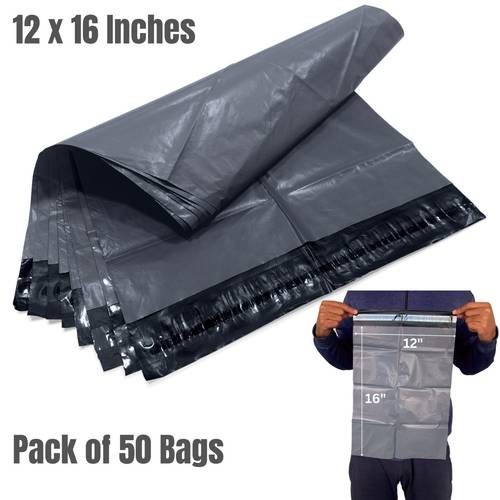 50pcs of grey parcel bags 12 x 16 305 x 405 mm self seal grey mailer bags 12x16 courier mailer plastic parcel envelopes shipping bags waterproof and tear proof postal mailer courier bag