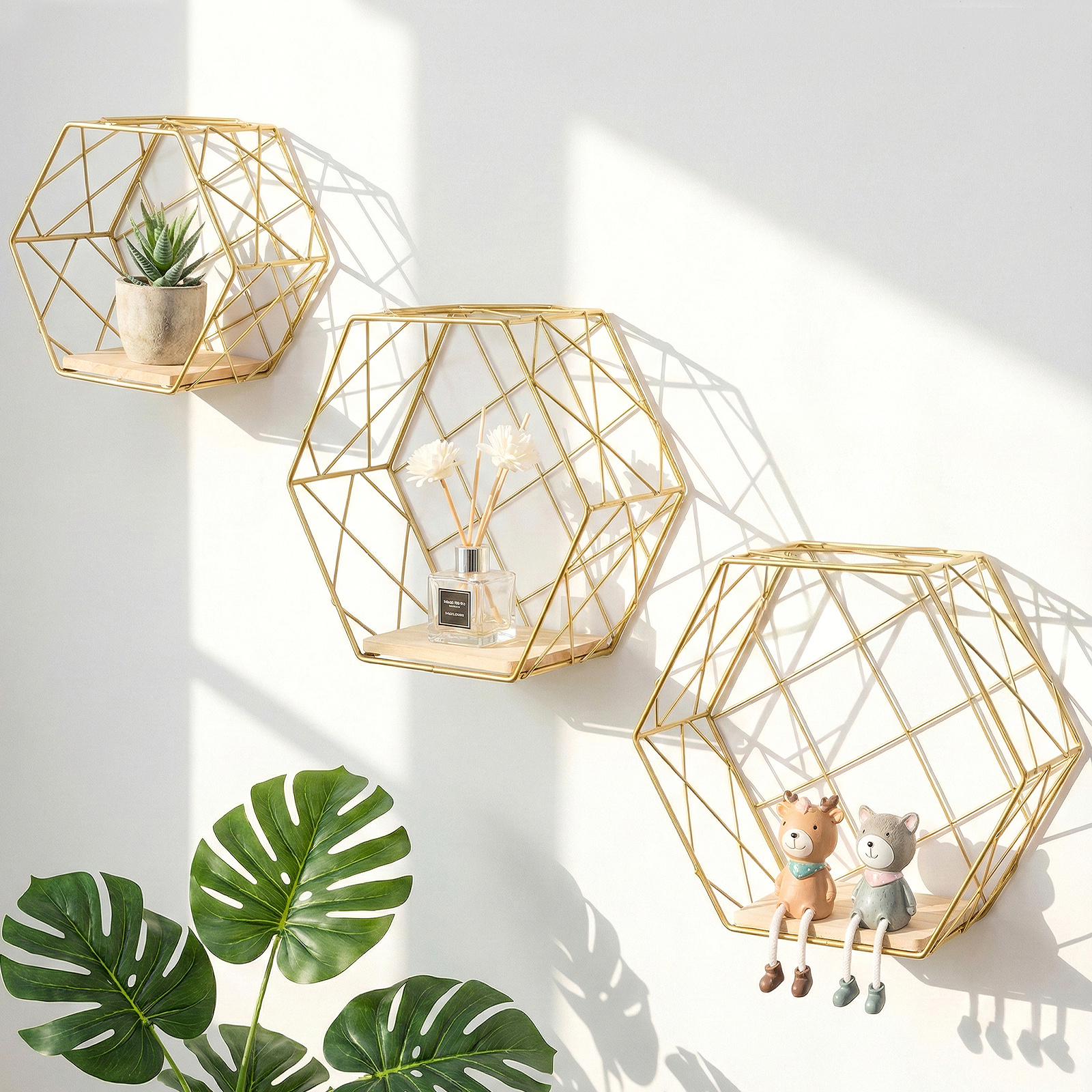 3pcs set floating storage shelves decorative storage racks for books flower pot plants scented candles household space saving organizer for hallway bedroom living room home dorm wall decor aesthetic room decor