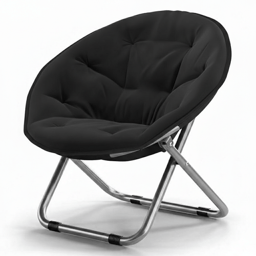 oversized foldable saucer moon chair with plush cushion cozy round lounge chair for bedroom dorm living room balcony