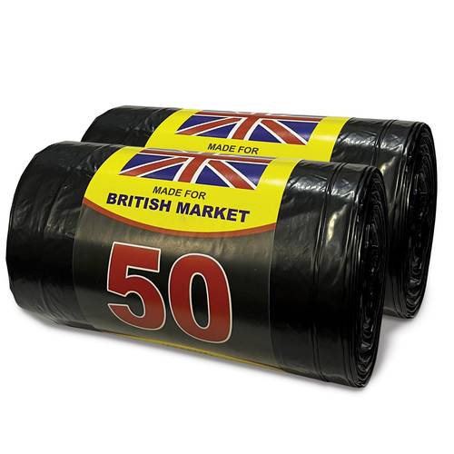 100 pcs heavy duty black bin liners 75 2 rolls 50 bin bags per roll 72x85 cm kitchen bin liners sacks bin bags strong waste bags dustbin bags use