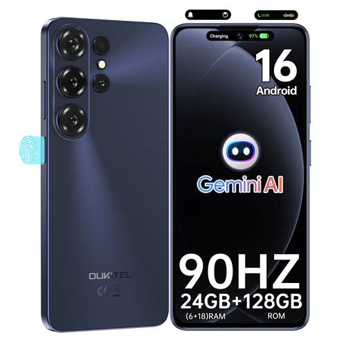 c26 smartphone forfait, (6+18) + 128go rom, batterie 5150mah, écran 6,63 pouces 90hz, double sim, digitale & , téléphone portable