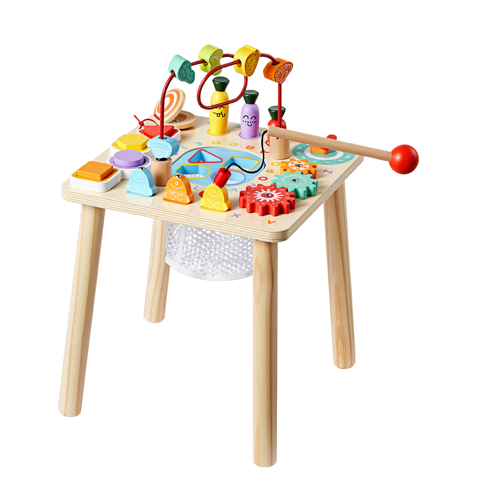 Image of Vevor Activity Table For Toddler 1-3 Years Old, 8 In 1 Wooden Learn Activity Desk, Baby Play Table For Aged 6+ Months, Great Birthday, Christmas, Children's Day Present