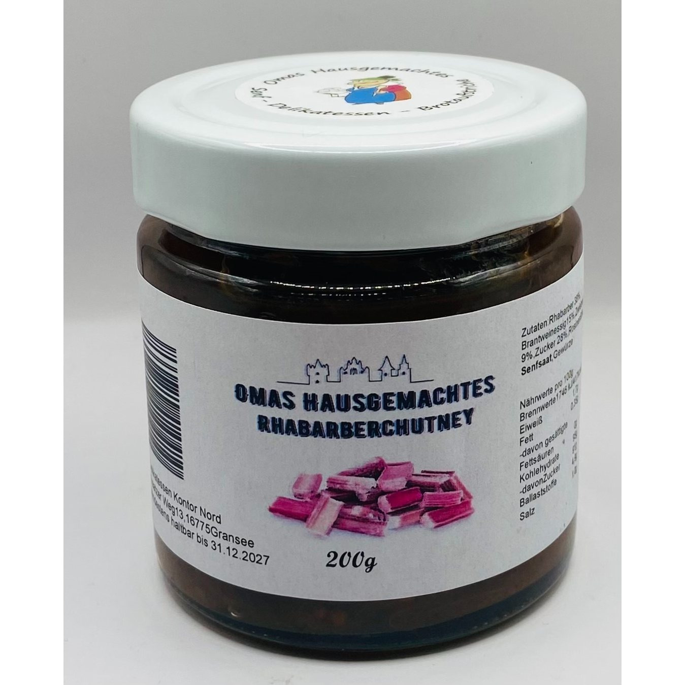 Grandma's Homemade Rhubarb Chutney 200g
