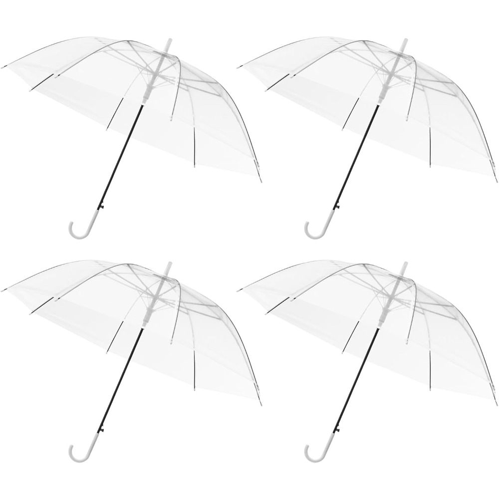 E-shop 4 Stück Transparenter Hochzeitsregenschirm | Automatisches Öffnen/Schließen, handbemalt, Paar-Design | für Hochzeiten, Camping | Perfektes