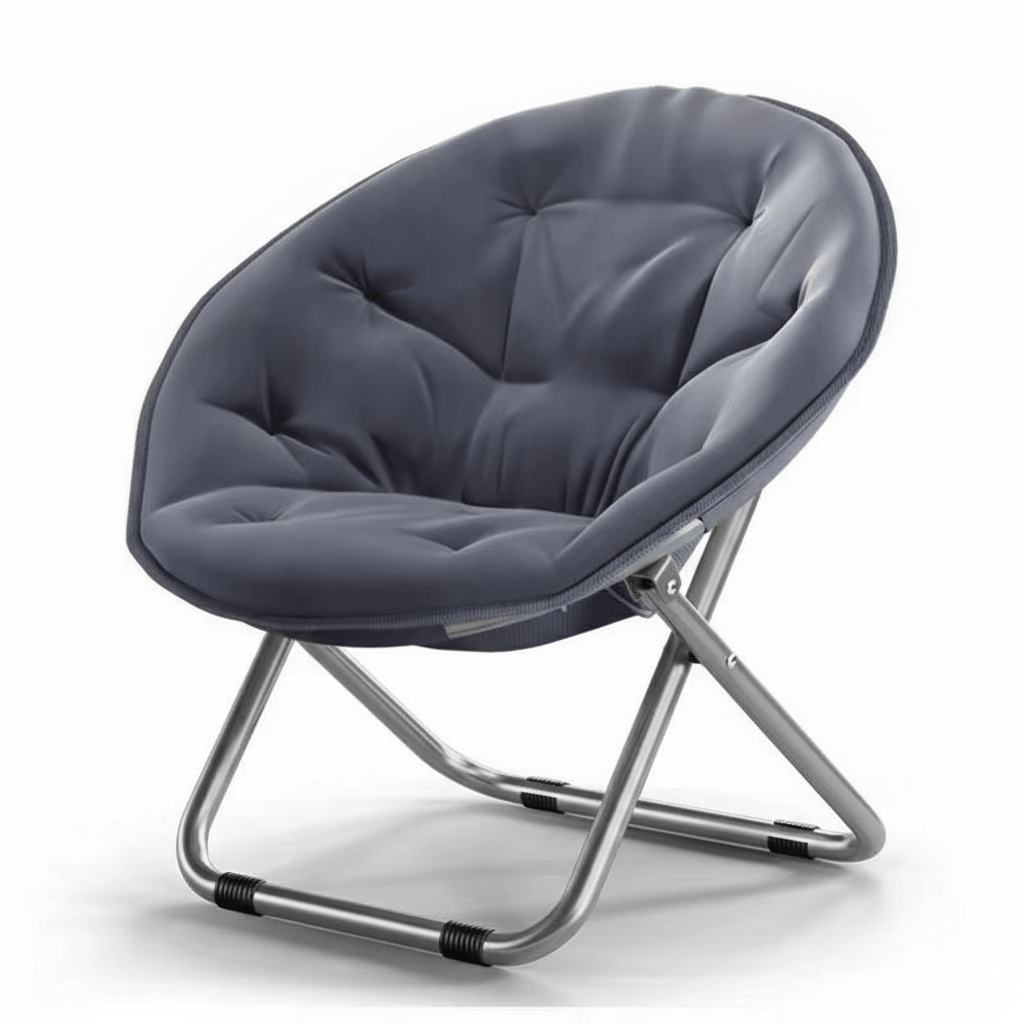 TEMU Silla de Luna Plegable y Sobredimensionada con Cojín Acolchado – Cómoda Sillón para Dormitorio, , Salón o