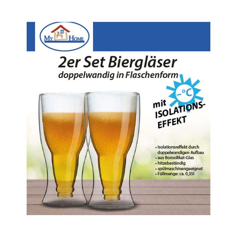 2-piece Set Of Borosilicate Glass Beer Mugs