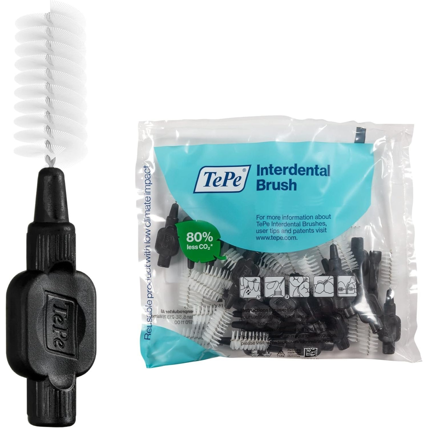 TEMU Tepe Interdental Brush 1.5 Mm – Pack Of 25 Brushes Gentle & Effective Dental Cleaning Brushes