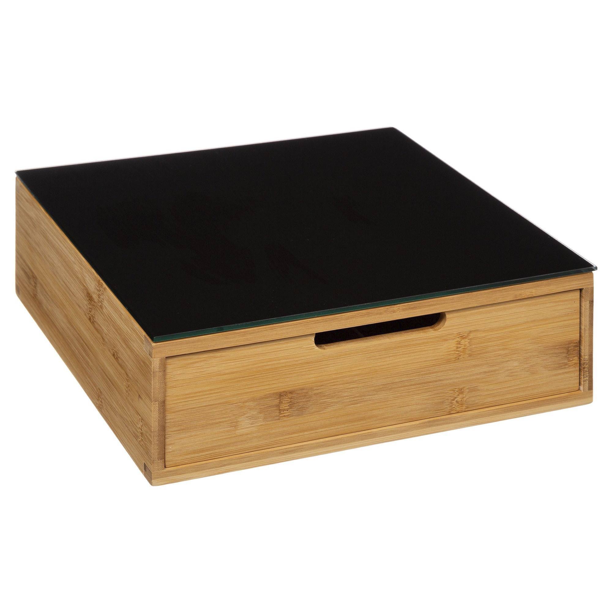 Image of Well Home - Bamboo Capsule Holder With 2 Drawers, 30x30x10cm