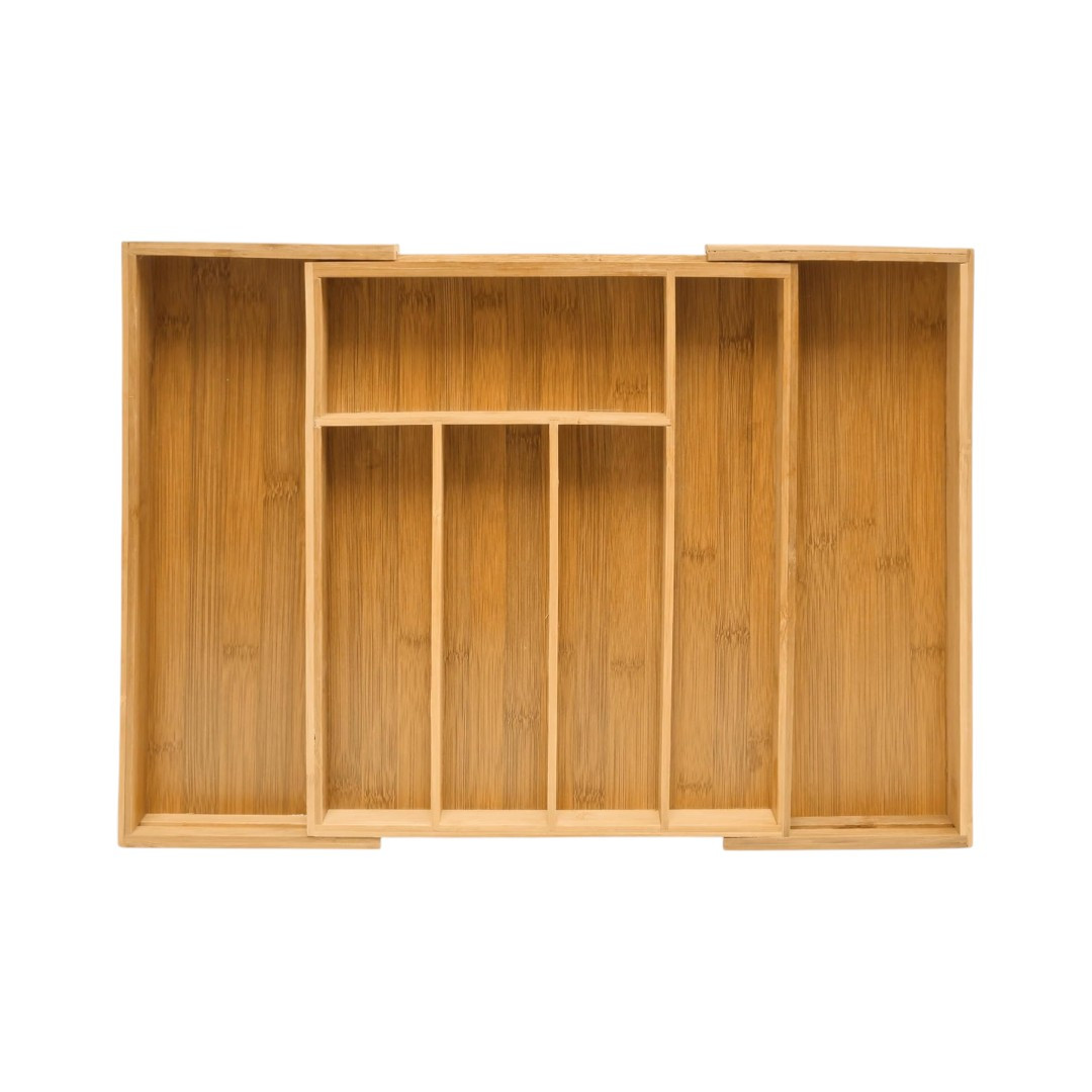 TEMU de cubiertos de bambú, de cubiertos extraíble como organizador de cocina, cubertero extensible bambu, de cajón 33x22-39x2 cm